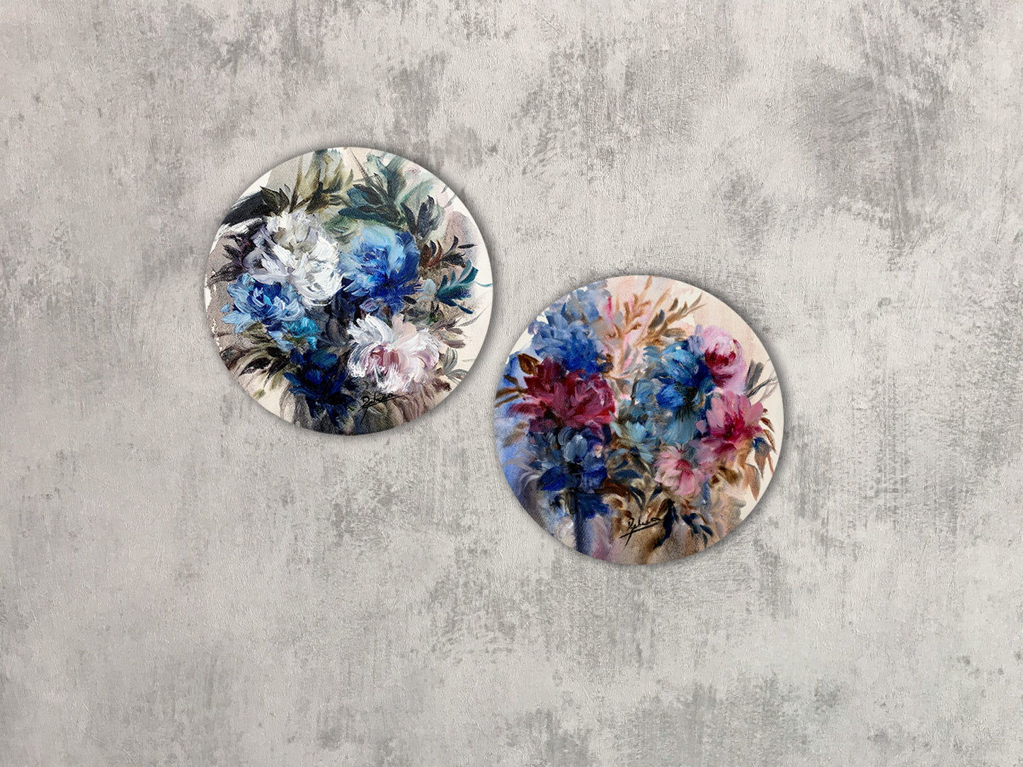 OBRA ORIGINAL FLORAL - F156, óleo sobre lienzo, 30cm dm