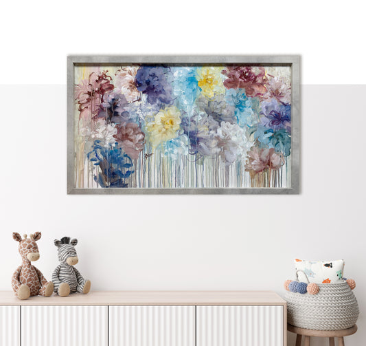 OBRA ORIGINAL FLORAL – F155, óleo sobre tabla, 64x104cm