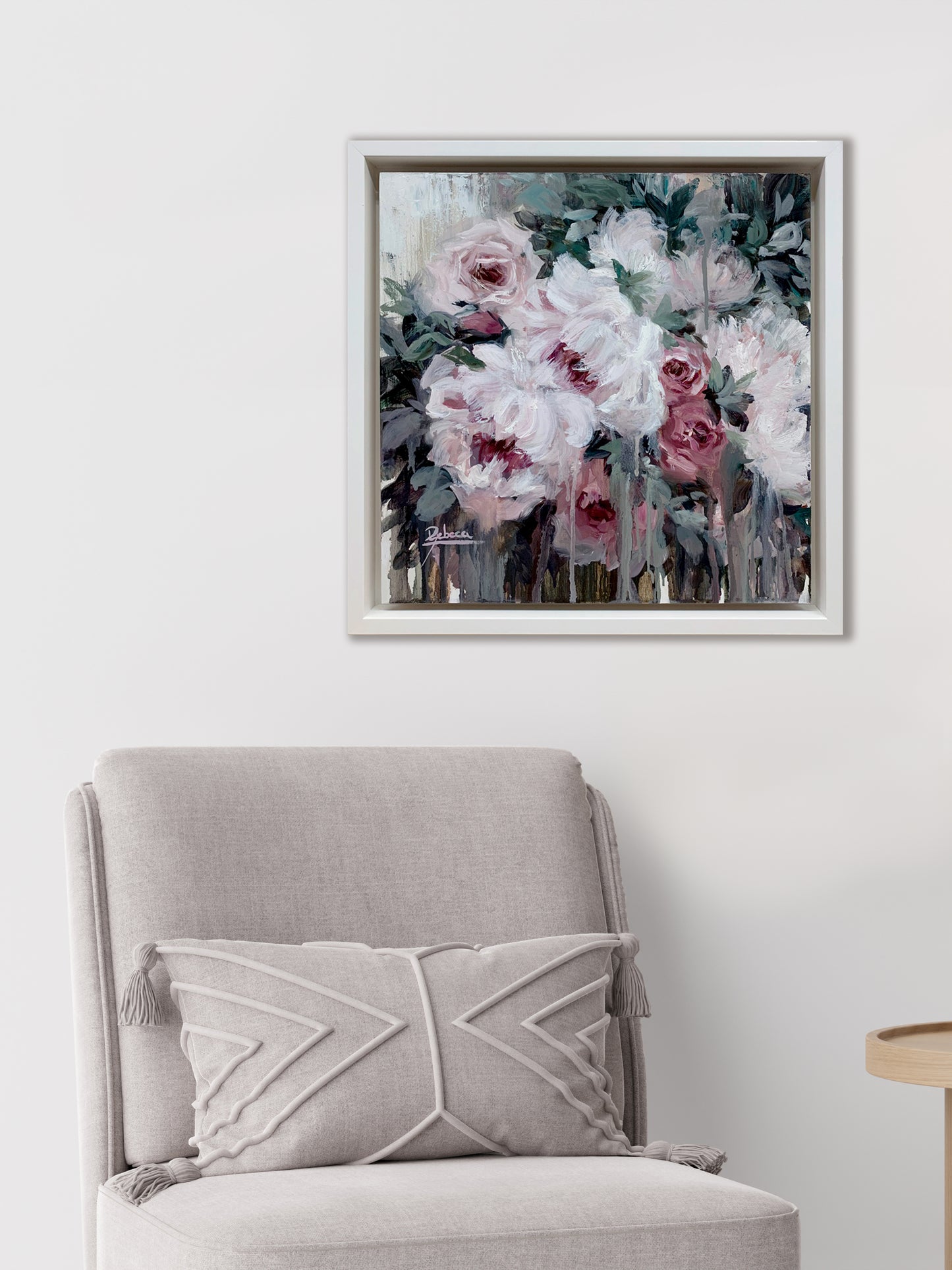 OBRA ORIGINAL FLORAL – F165, Óleo sobre tabla, 40x40cm