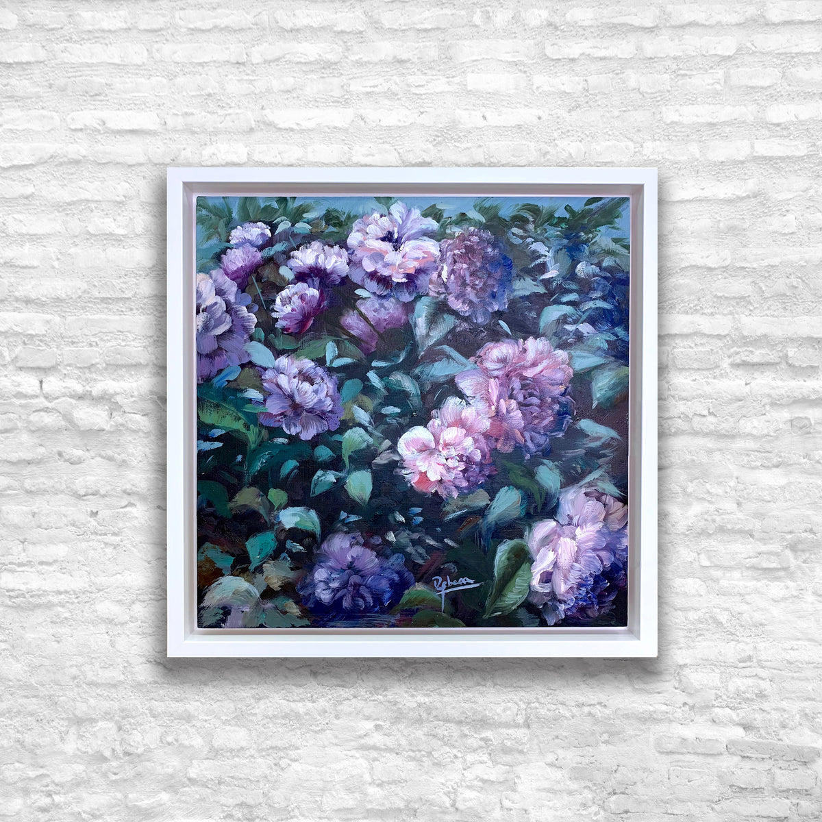 OBRA ORIGINAL FLORAL – F120, óleo sobre tabla, 40x40cm