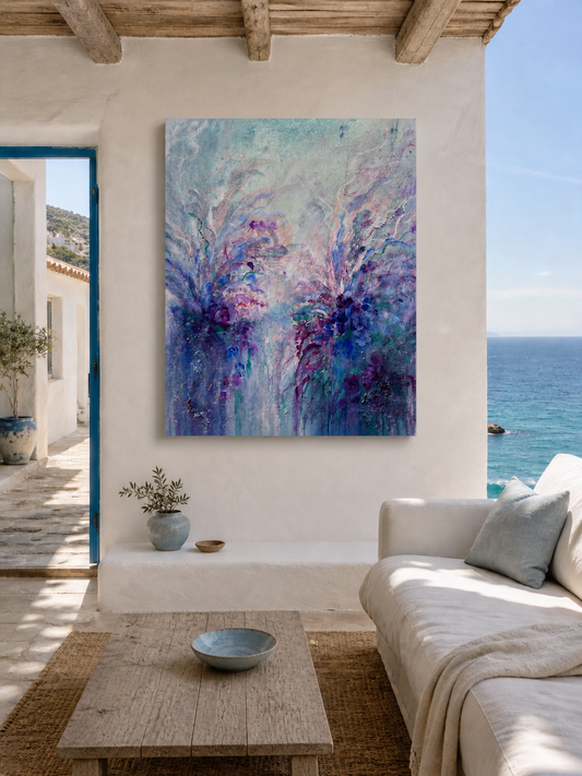 FLOR DE MAR 02, acrílico y óleo sobre tabla 100x80cm