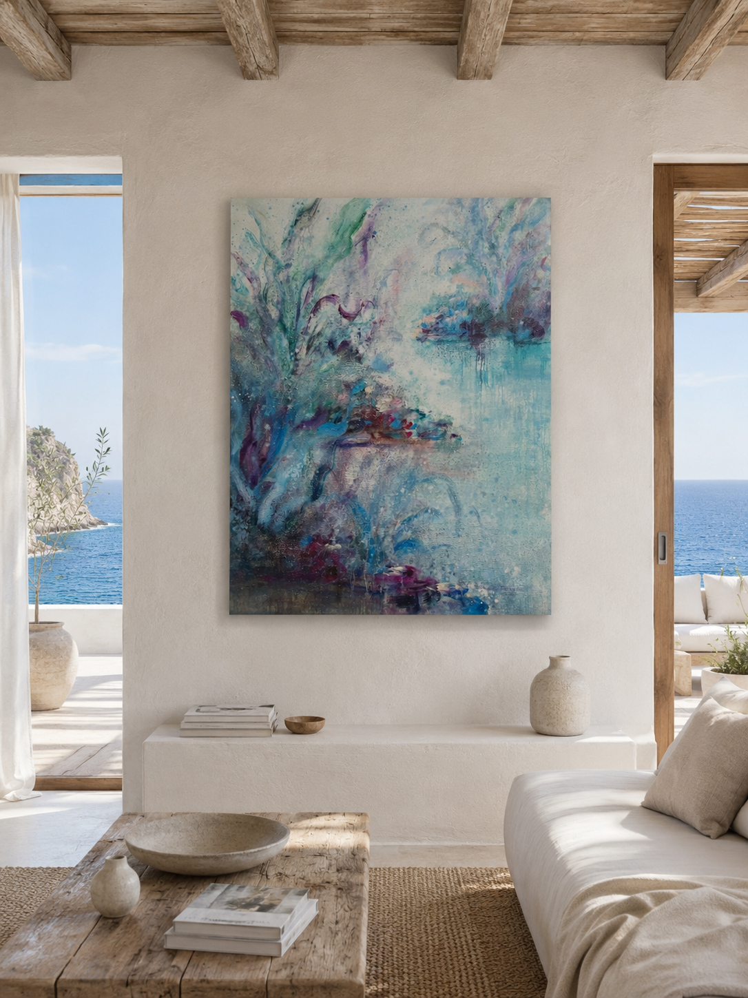 FLOR DE MAR 03, óleo sobre tabla 100x81cm