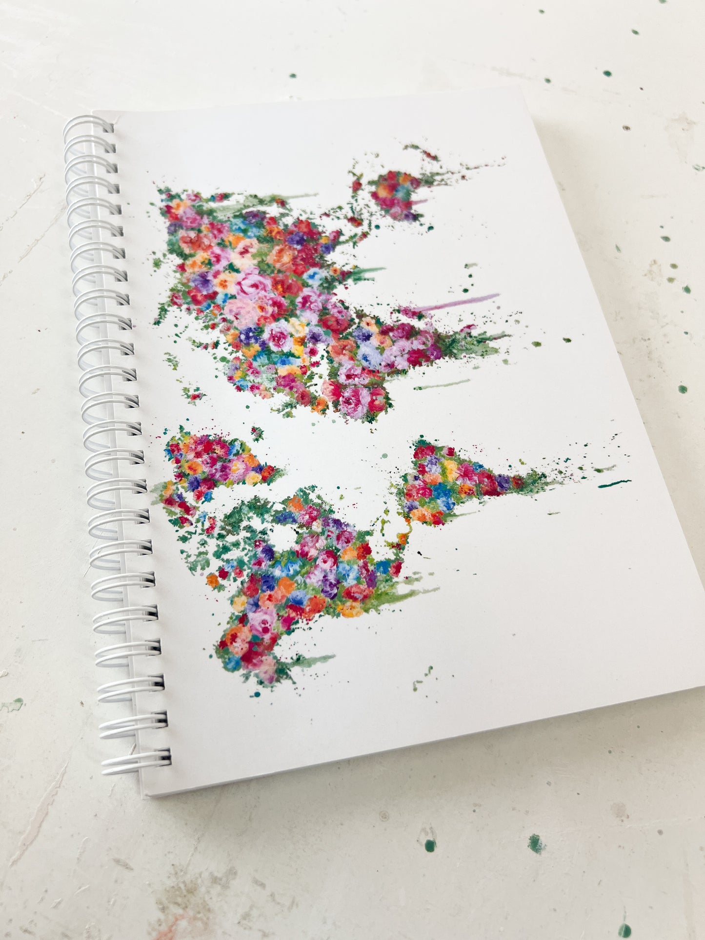 Libreta A5 - Mapamundi Flor Rosa