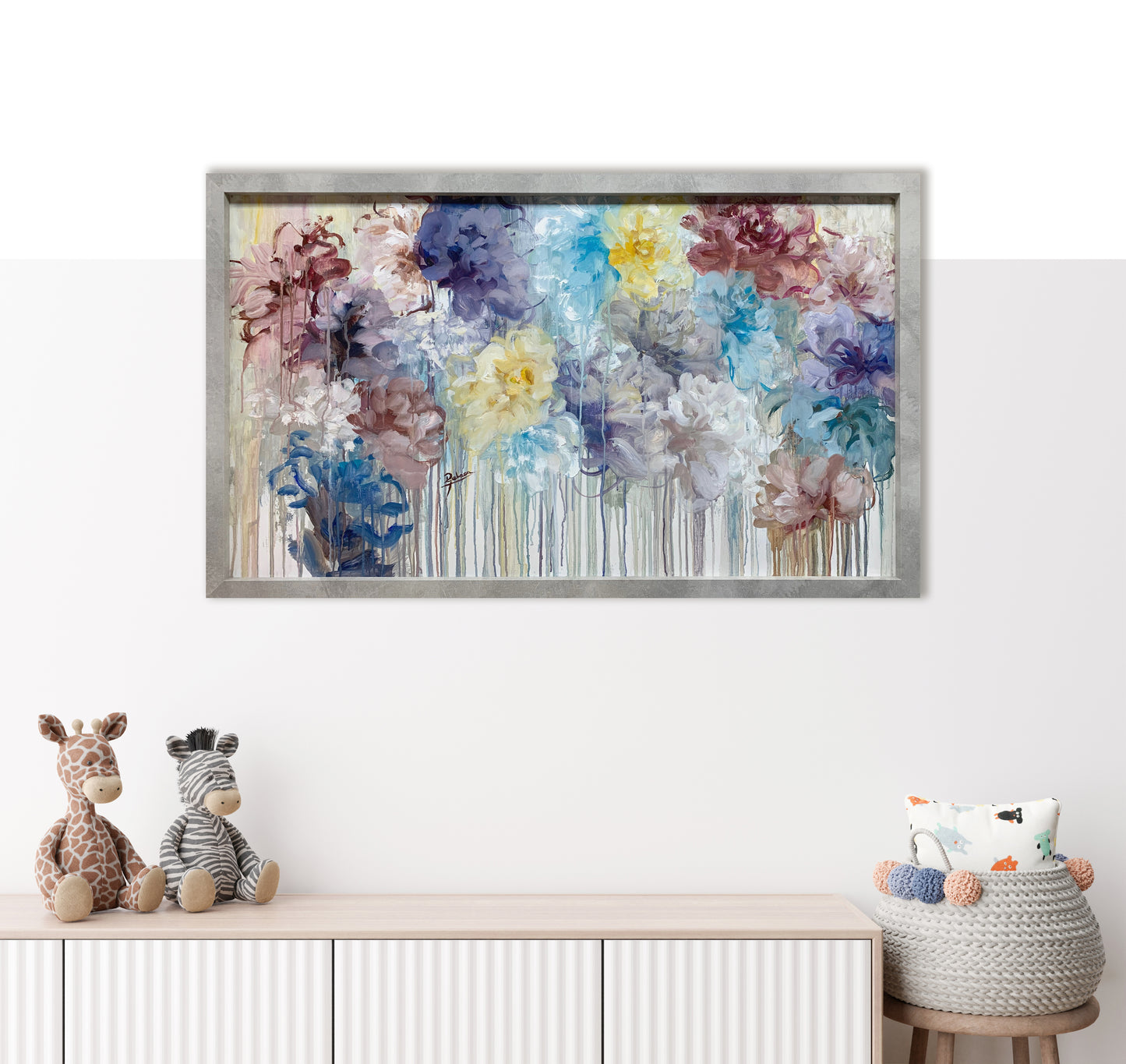 OBRA ORIGINAL FLORAL – F155, óleo sobre tabla, 64x104cm