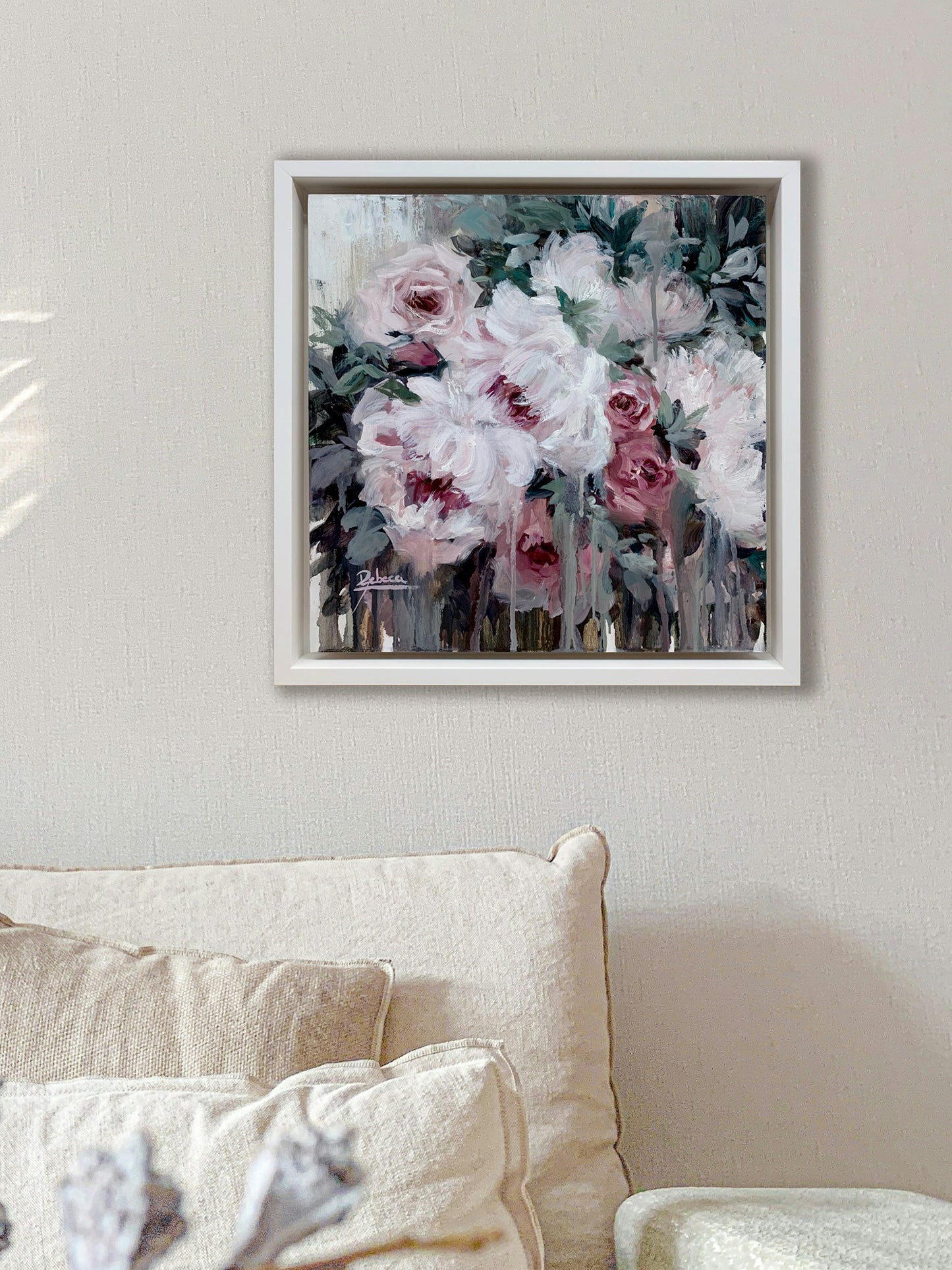 OBRA ORIGINAL FLORAL – F165, Óleo sobre tabla, 40x40cm