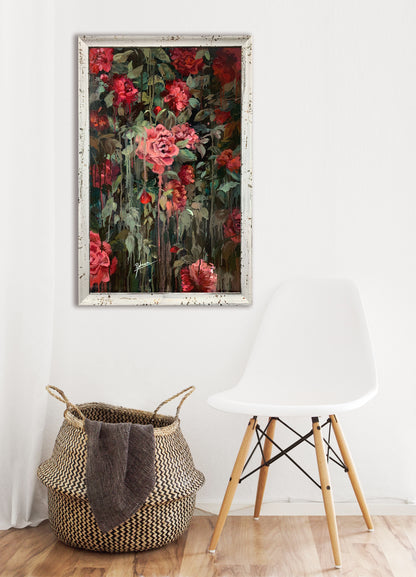 OBRA ORIGINAL FLORAL – F182, Óleo sobre tabla, 75x45cm