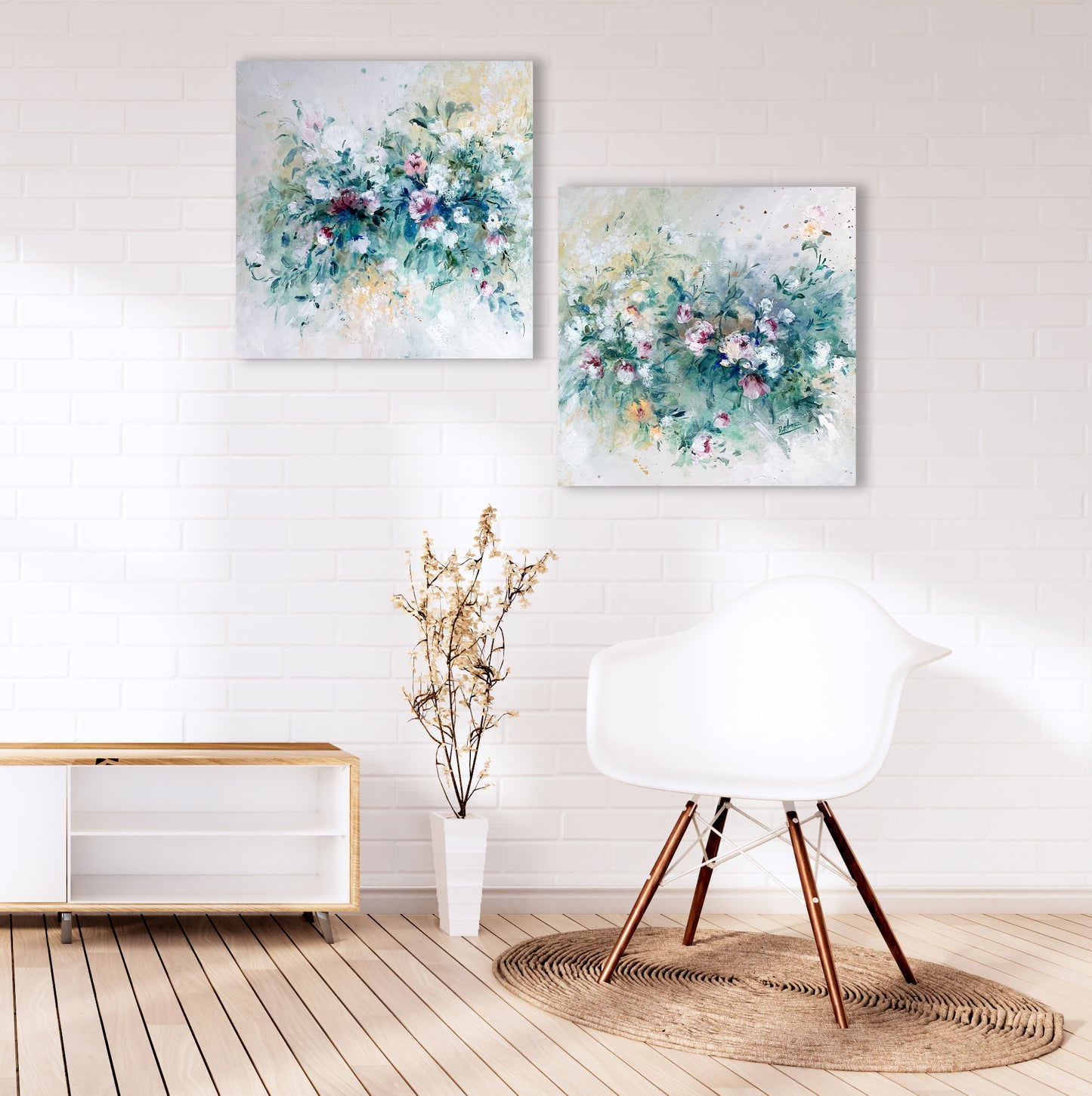 F229 óleo sobre tabla 40x40 cm (x2)