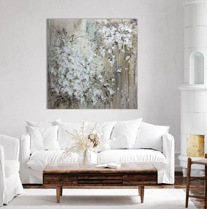 OBRA ORIGINAL FLORAL – F231, óleo sobre tabla, 100x100cm