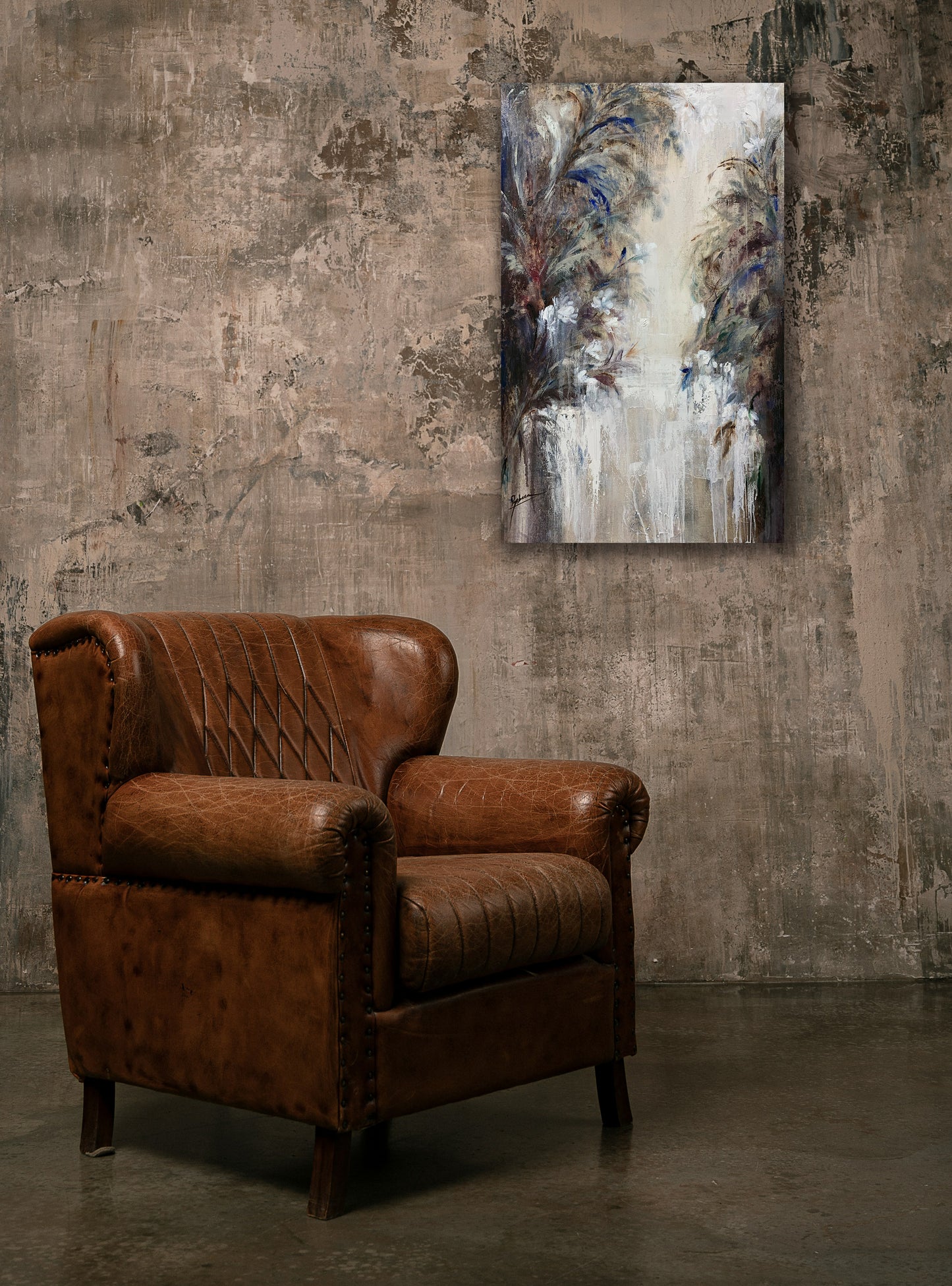 OBRA ORIGINAL FLORAL – F247, óleo sobre tabla, 80x50 cm