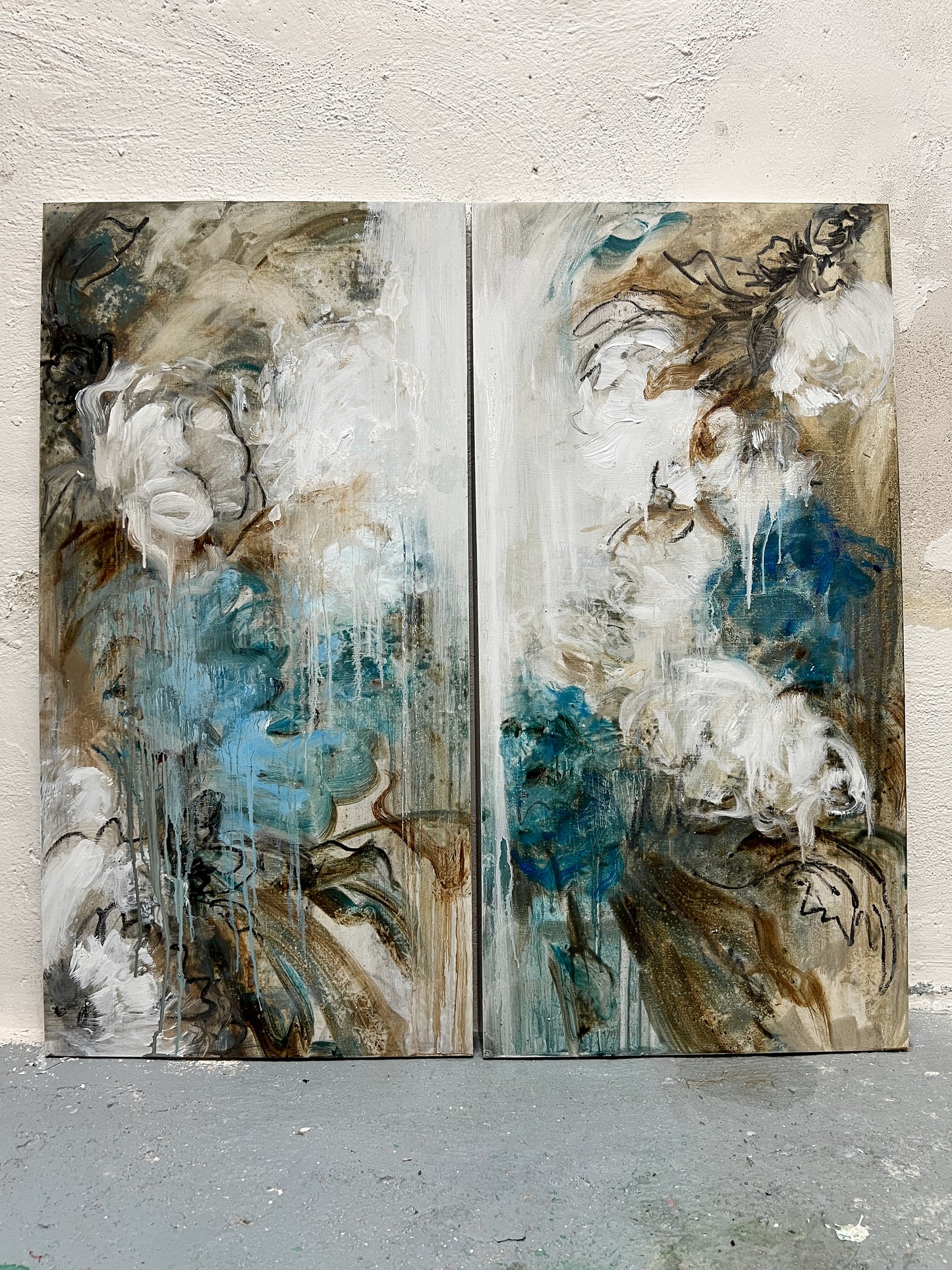 F272 acrílico y óleo sobre tabla 80x40cm (x2)