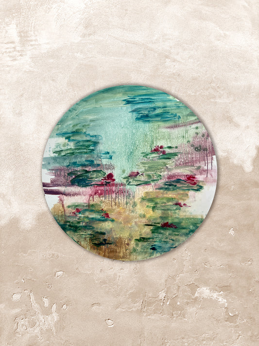 OBRA ORIGINAL NENÚFARES - F285 Óleo sobre tabla 80cm dm