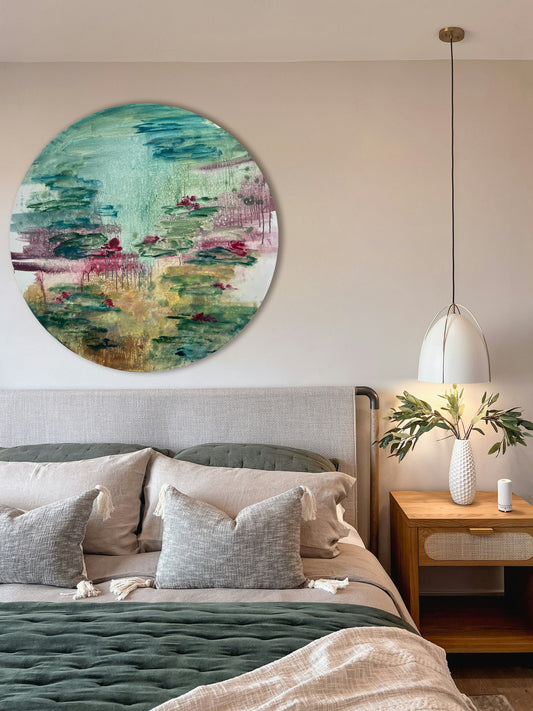 OBRA ORIGINAL NENÚFARES - F285 Óleo sobre tabla 80cm dm