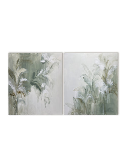 OBRA ORIGINAL FLORAL – Díptico - F288, acrílico sobre lino, 78x68 cm (x2)
