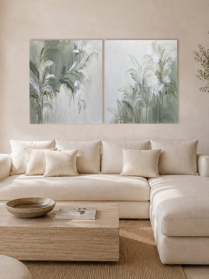 OBRA ORIGINAL FLORAL – Díptico - F288, acrílico sobre lino, 78x68 cm (x2)