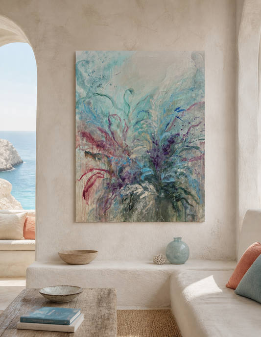FLOR DE MAR 01, acrílico y óleo sobre tabla 150x120cm