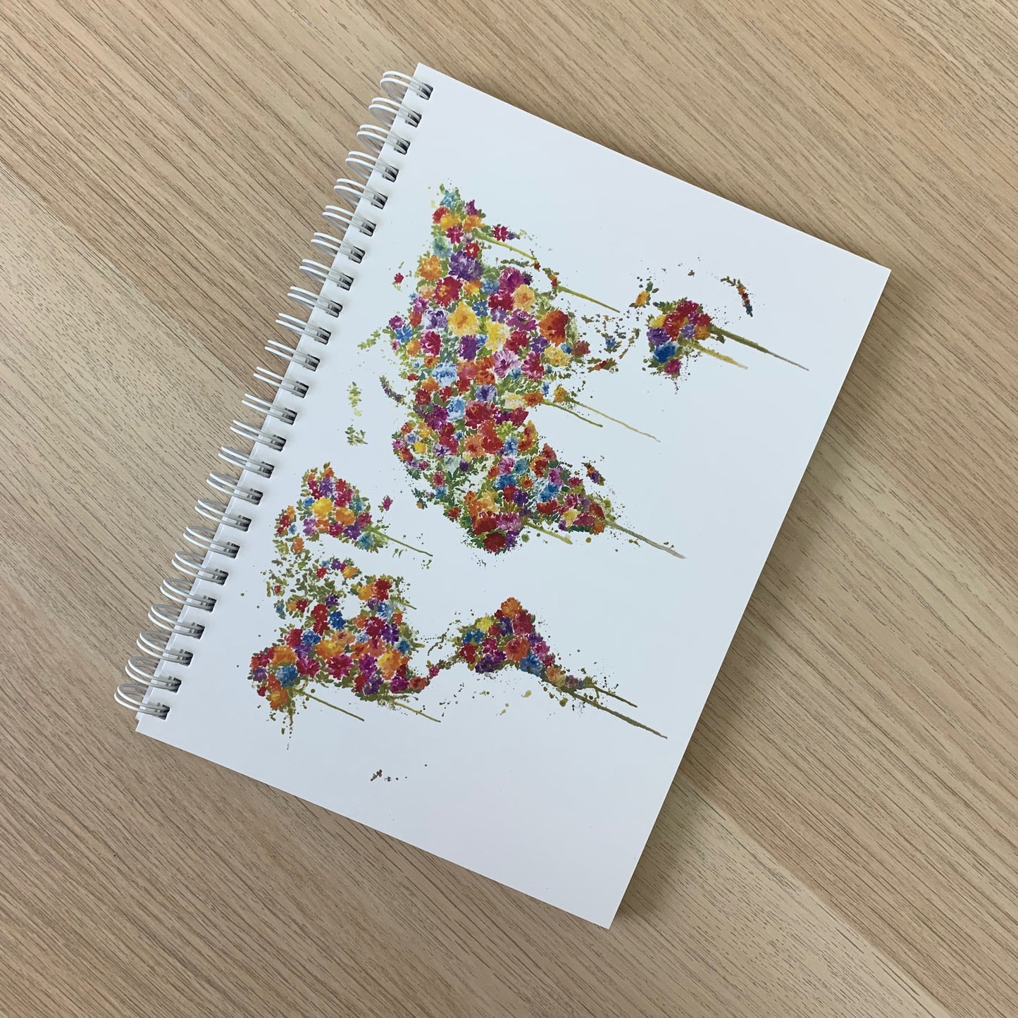 Libreta A5 - Mapamundi Flor Amarilla