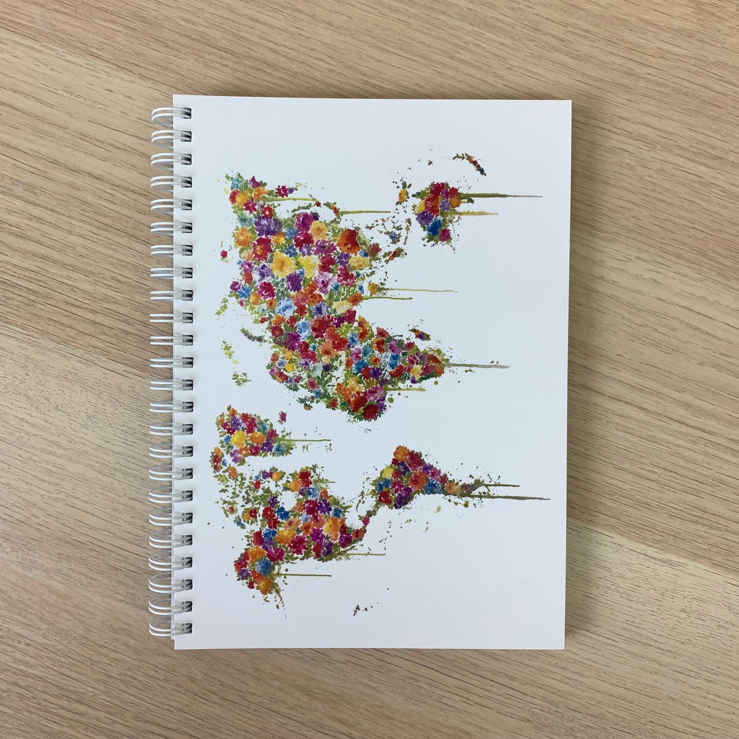 Libreta A5 - Mapamundi Flor Amarilla