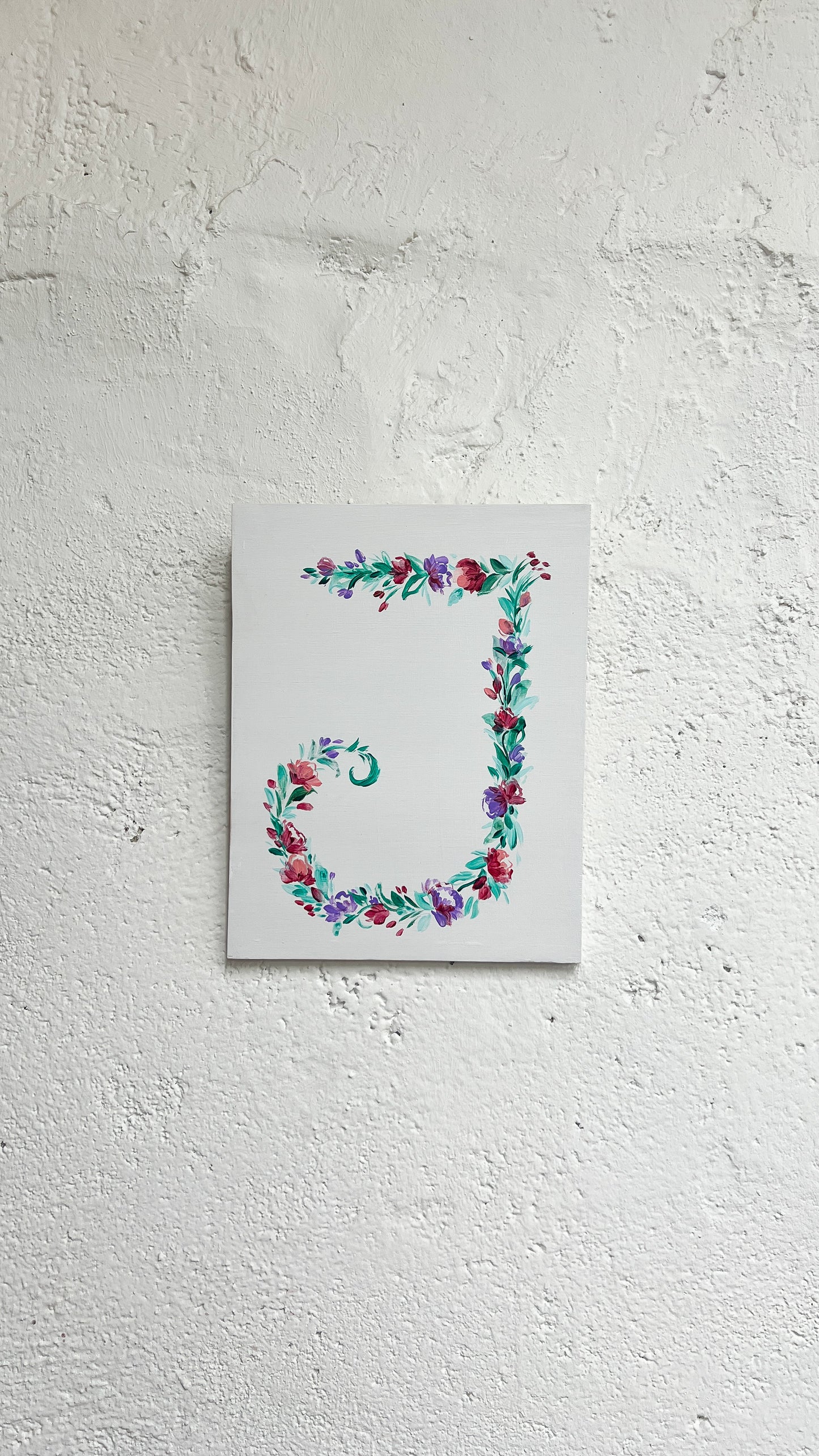 INICIAL personalizada pintada a mano - tabla 27x21 cm