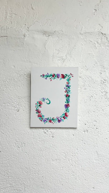 INICIAL personalizada pintada a mano - tabla 27x21 cm