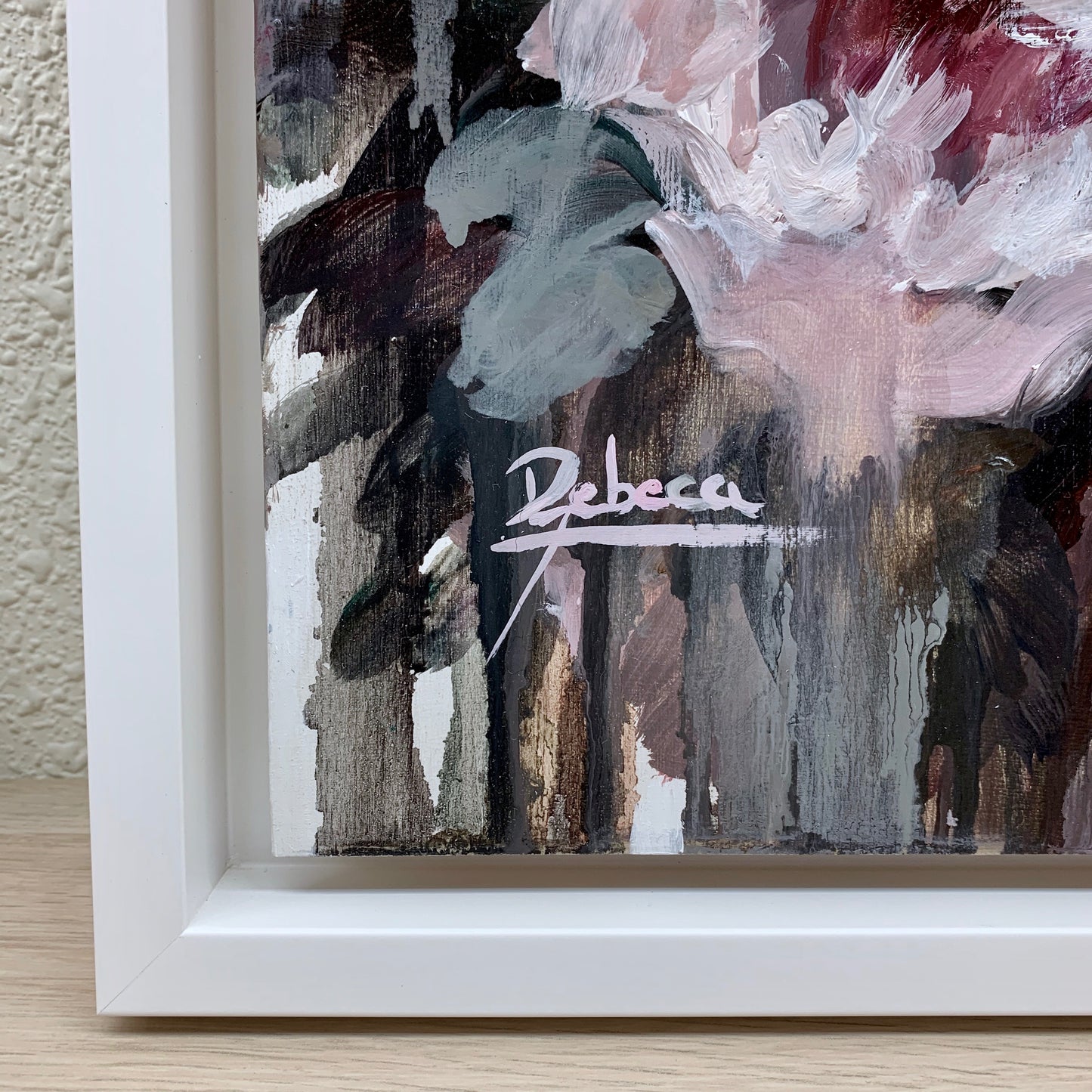 OBRA ORIGINAL FLORAL – F165, Óleo sobre tabla, 40x40cm