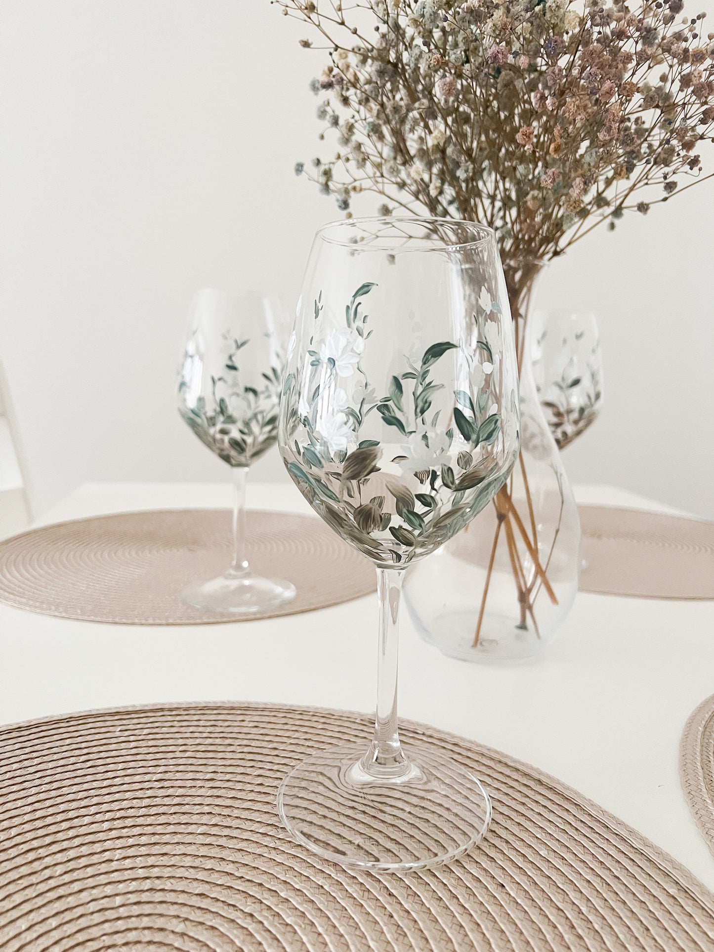 VINO Y ROSAS - Set de 4 copas de vino