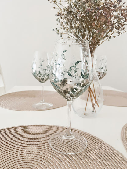 VINO Y ROSAS - Set de 4 copas de vino