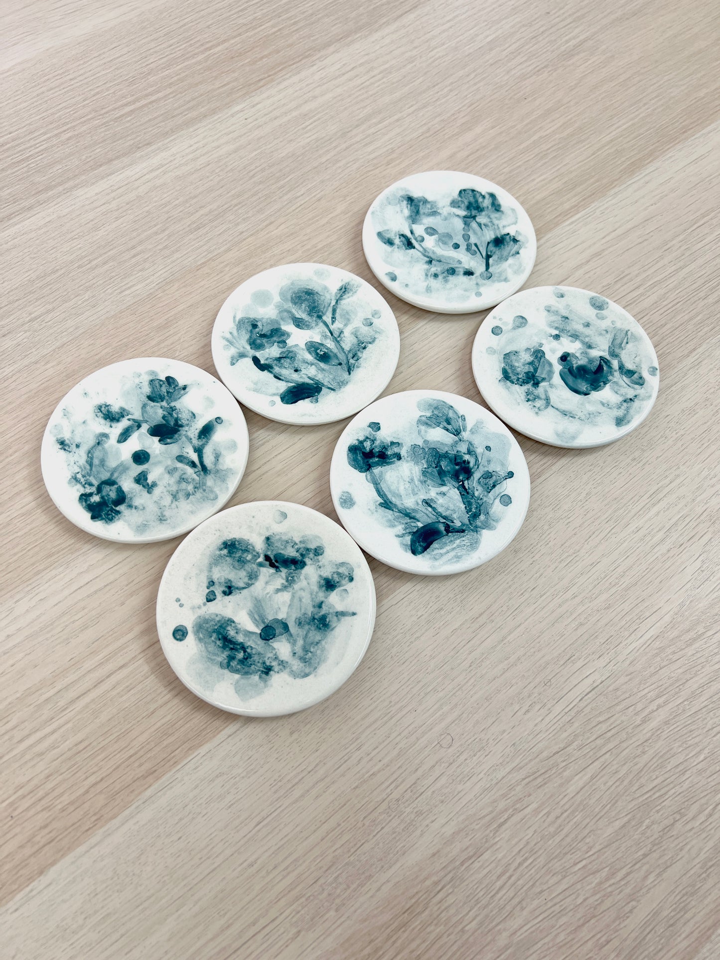 AURORA - Cerámica pintada a mano - Pack de 6 posavasos