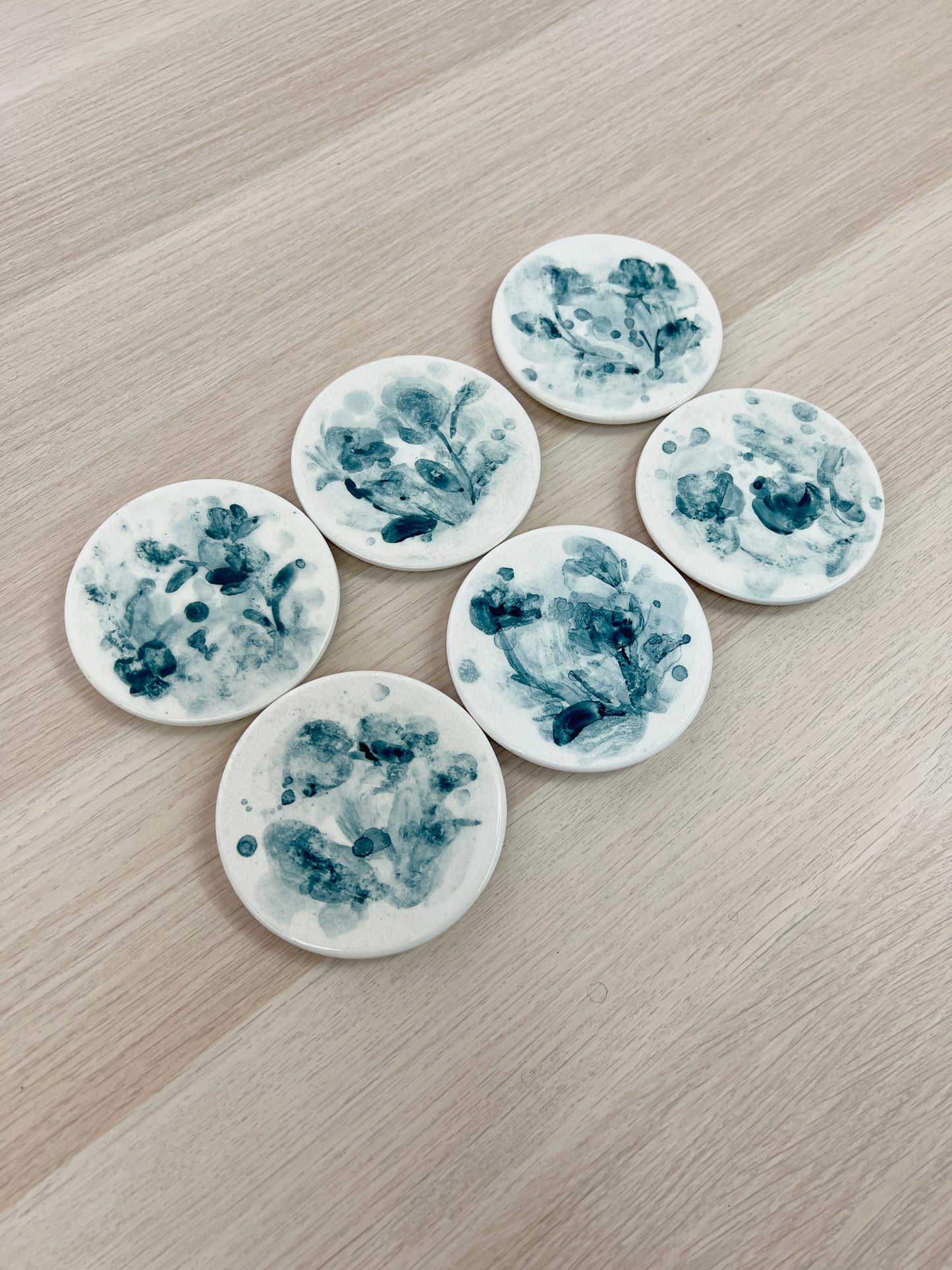 AURORA - Cerámica pintada a mano - Pack de 6 posavasos