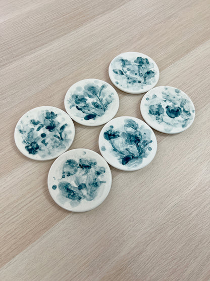 AURORA - Cerámica pintada a mano - Pack de 6 posavasos