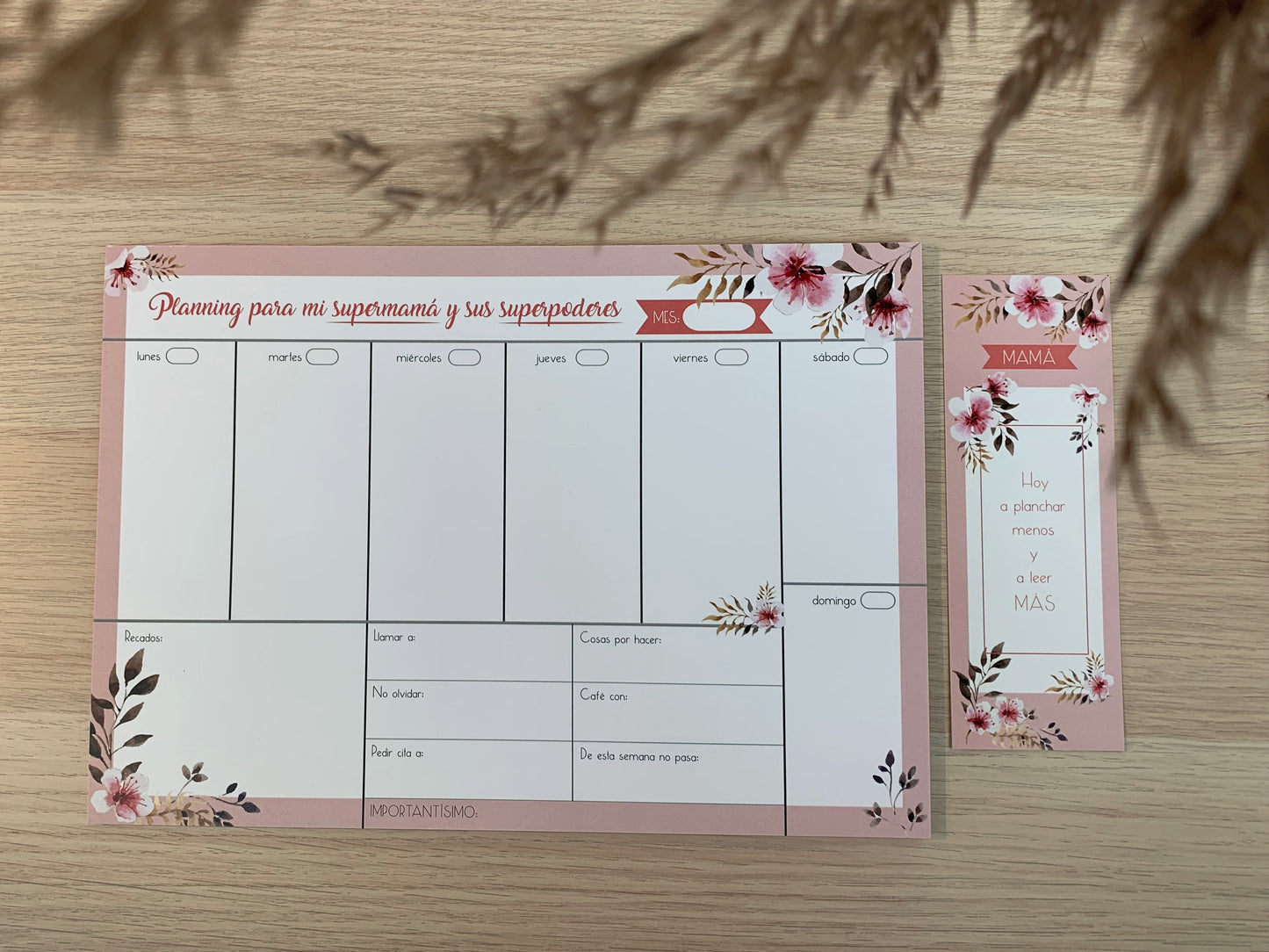 Planning de mesa + Marcapáginas - Especial MAMÁS