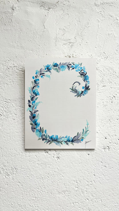 INICIAL personalizada pintada a mano - tabla 27x21 cm