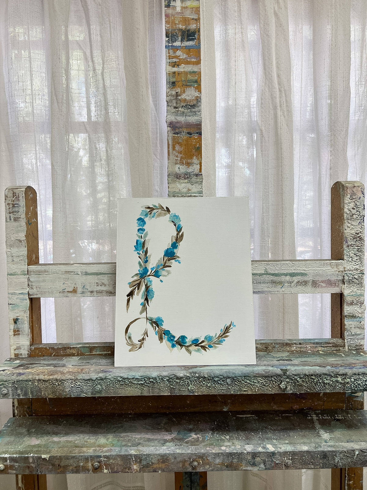 INICIAL L - tabla 27x22 cm