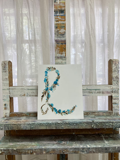 INICIAL L - tabla 27x22 cm