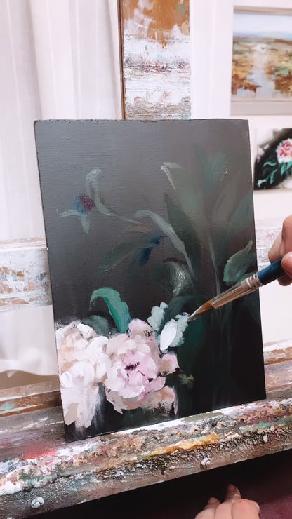 OBRA ORIGINAL FLORAL - F183, Óleo sobre tabla, 26,5x19cm