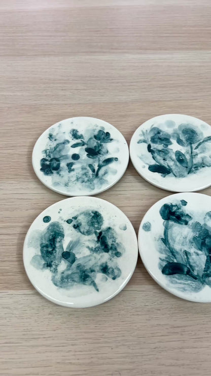AURORA - Cerámica pintada a mano - Pack de 6 posavasos