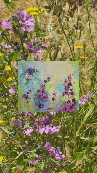 OBRA ORIGINAL FLORAL - F242, Acrílico sobre tabla, 27x31 cm