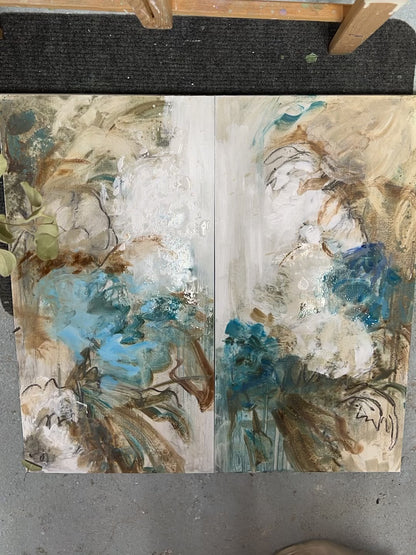 F272 acrílico y óleo sobre tabla 80x40cm (x2)